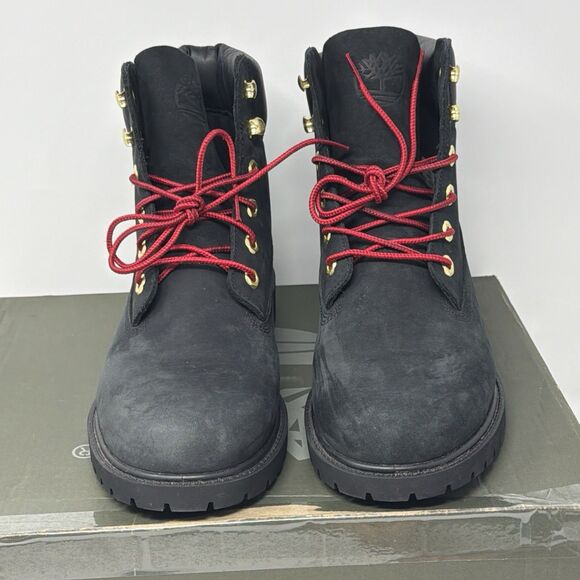 Timberland Heritage 6” Waterproof Boots Women’s 10 Black Nubuck Red STORE MODEL - Picture 10 of 16